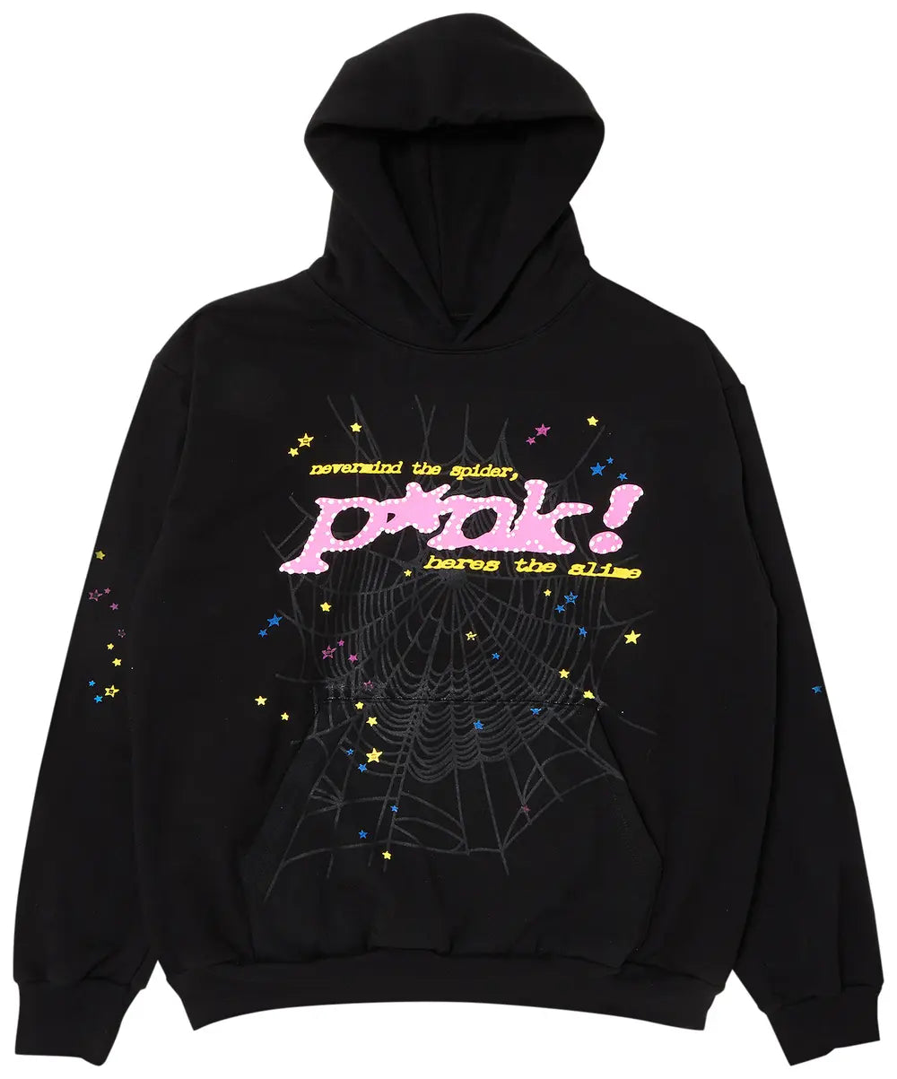 Sp5der P*nk Hoodie Set - (Black)